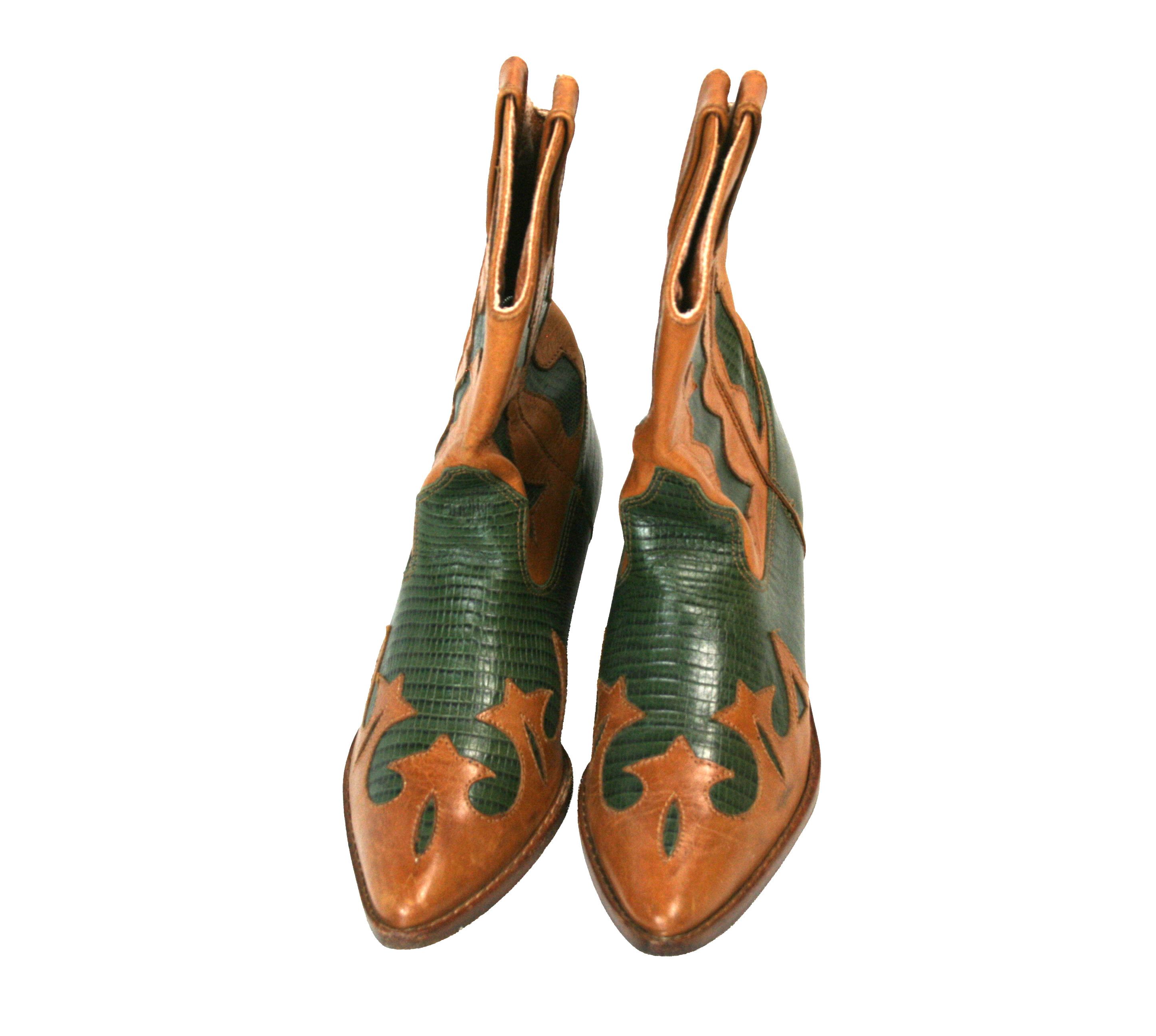 Cowboy Equipment Circle S Leather Cowboy Boots Made in Brazil Size US 7.5 / IT 37.5 - 6 Thumbnail
