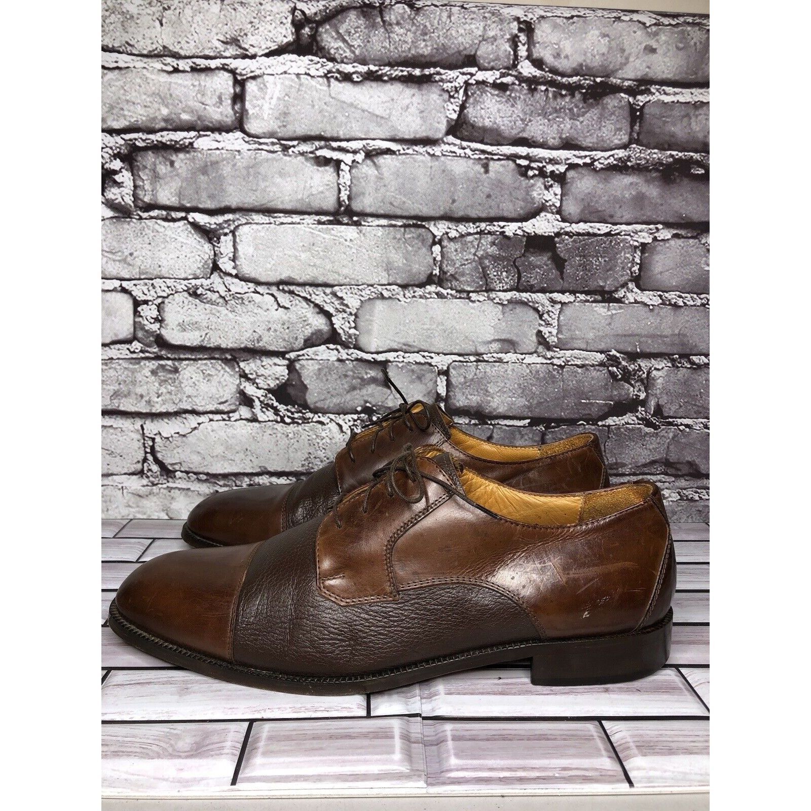 Pronto Uomo Pronto Uomo Firenze Brown Leather Cap Toe Oxfords Dress Shoe Size US 12 / EU 45 - 20 Thumbnail