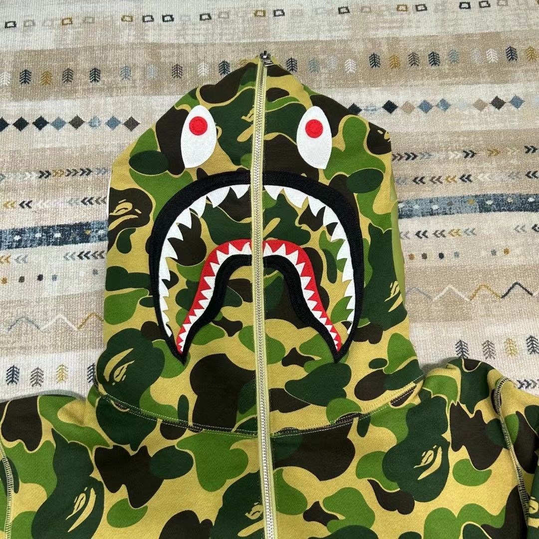 BAPE CAMO SHARK HALF ZIP HOODIE