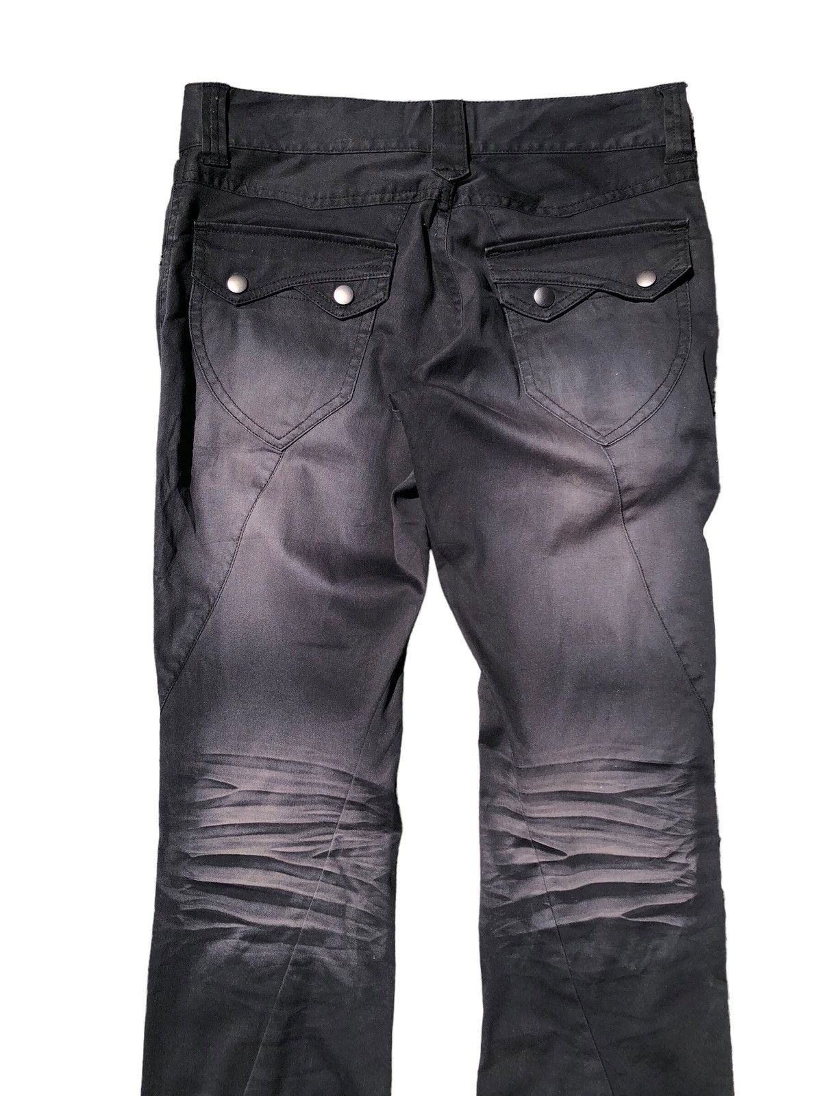 Japanese Brand Michel Klein acid wash spiral cut flare pants Size US 33 - 10 Thumbnail
