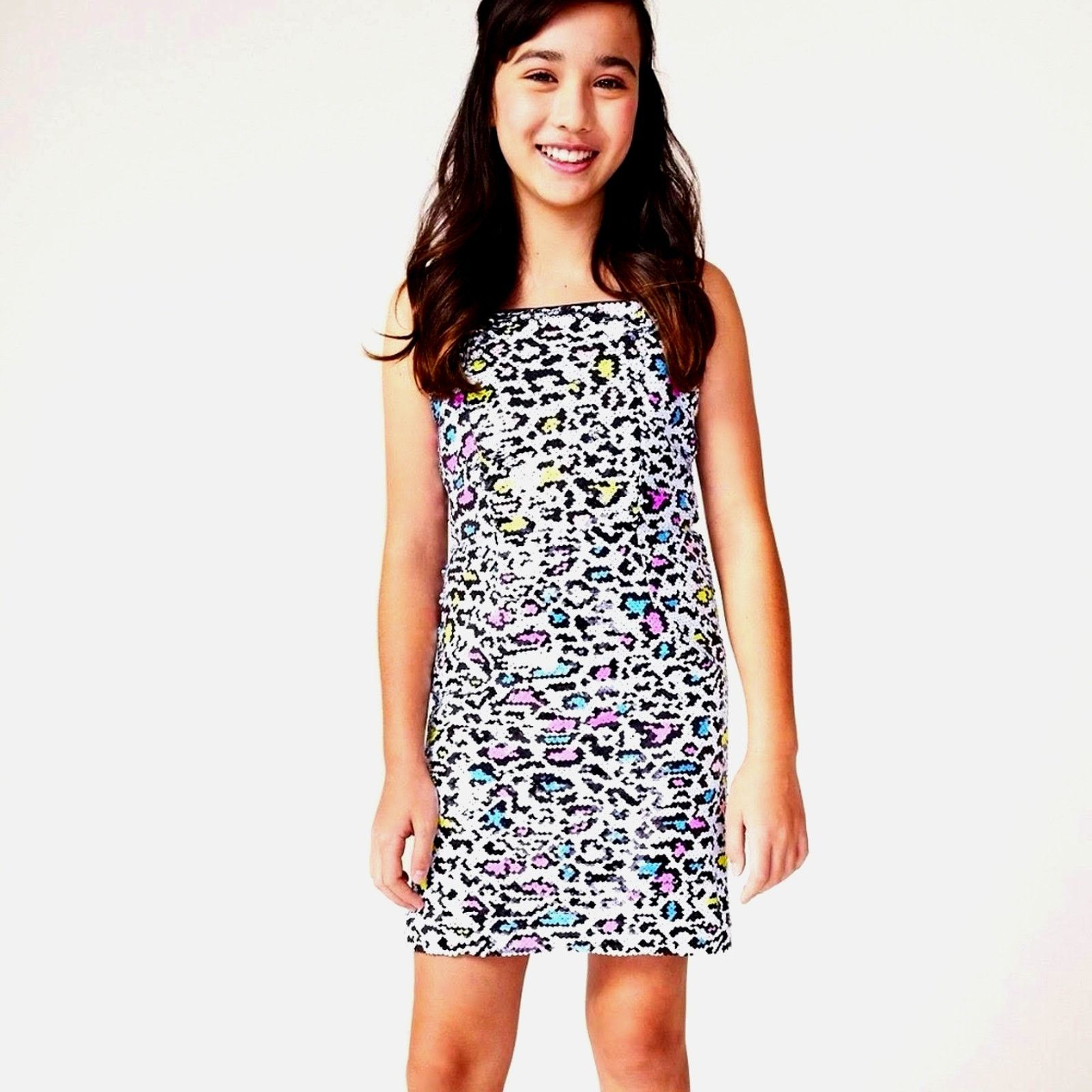 Other Milly Minis Kyle Leopard Sequins Dress Multi Childs size 12 Size XL / US 12-14 / IT 48-50 - 2 Thumbnail