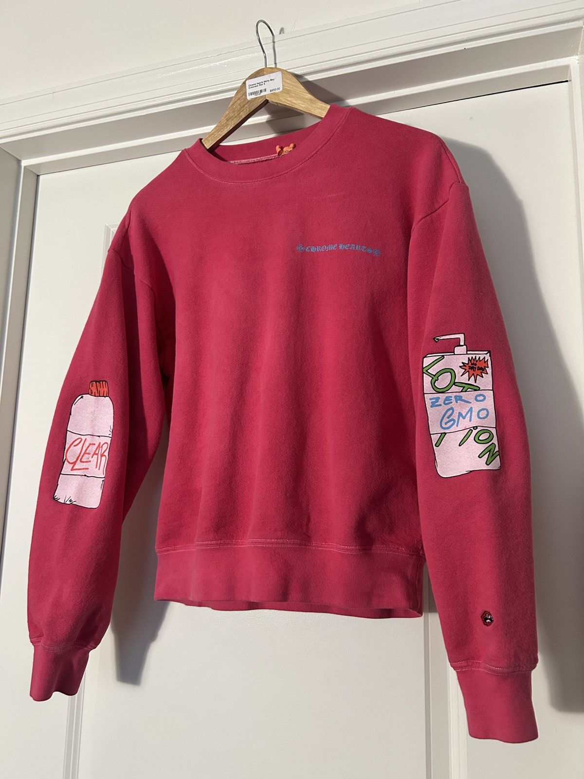 Chrome hearts matty boy retro cycle sweatshirt crewneck pink