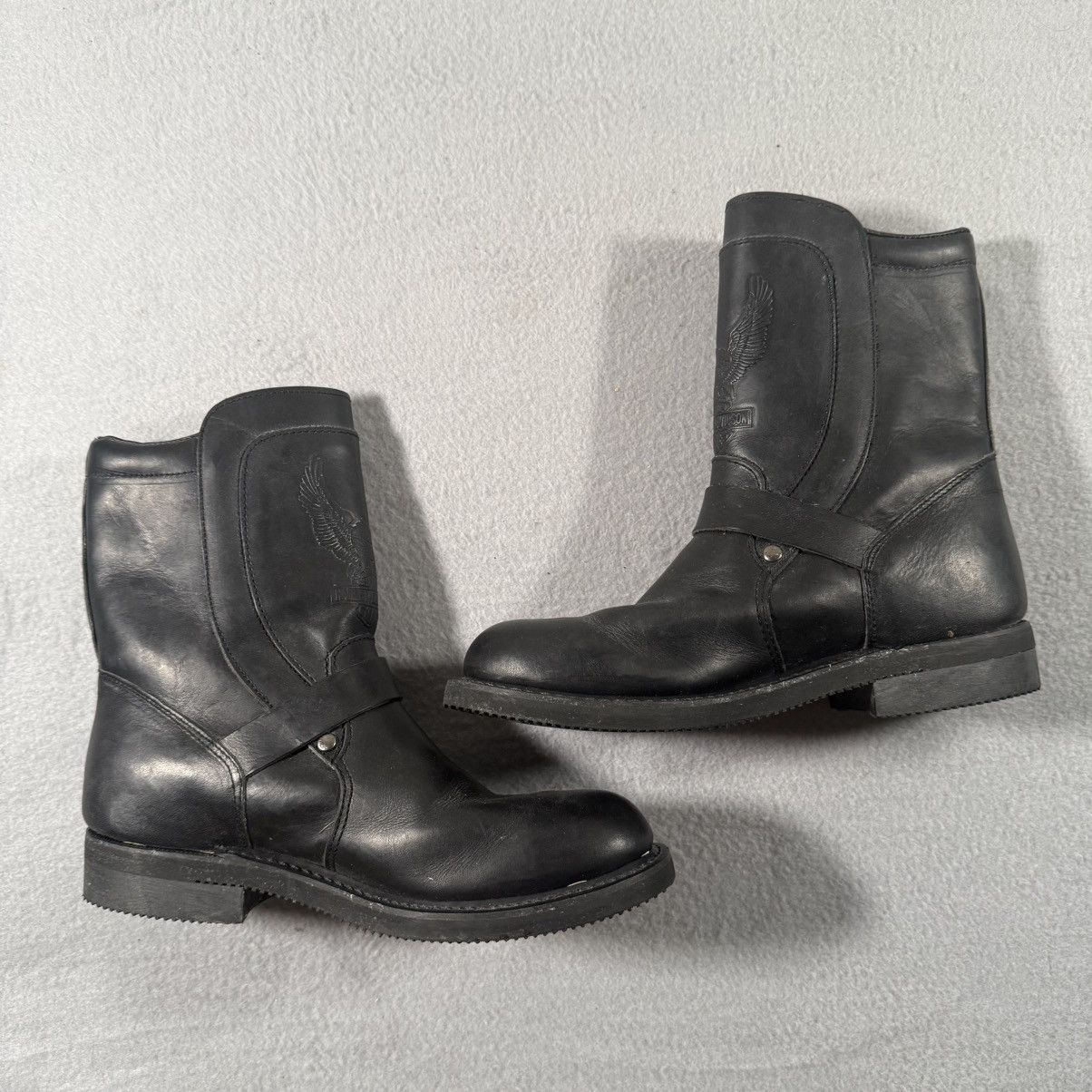 Harley Davidson Vintage Harley Davidson Black Leather Harness Boots Biker Size US 7 / IT 37 - 2 Thumbnail