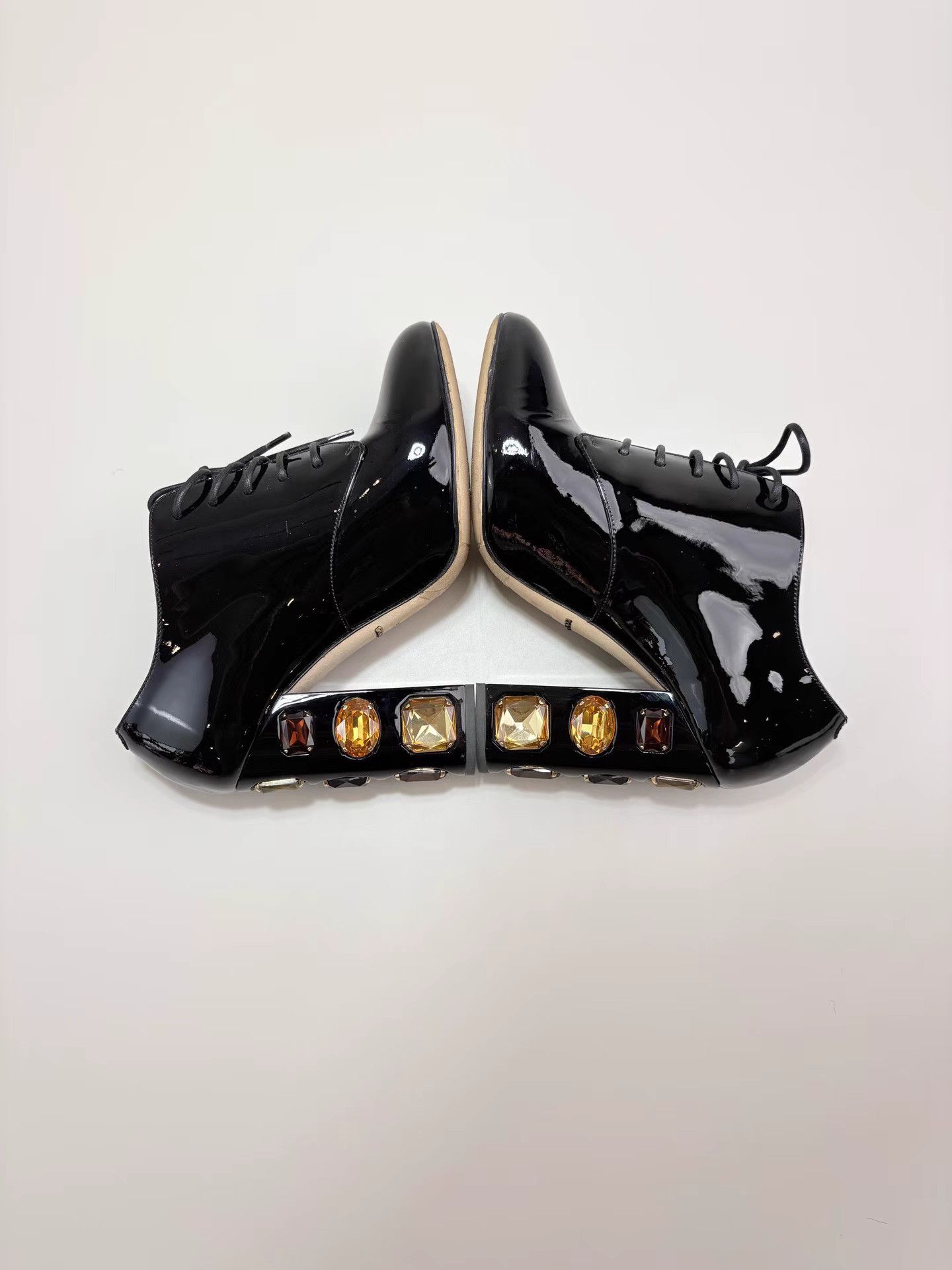 Dolce & Gabbana DOLCE&GABBANA Gem Patent Leather High Heels K1 Size US 6.5 / IT 36.5 - 4 Thumbnail