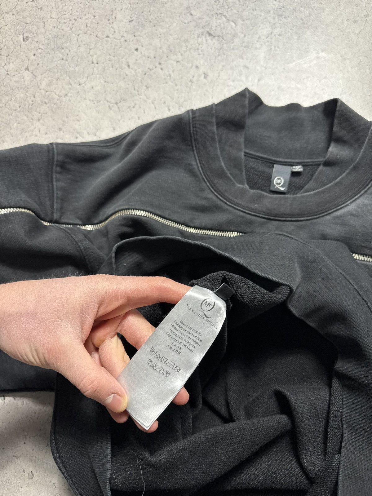 Alexander McQueen Alexander Mcqueen MCQ Full Zip Black Sweatshirt Size L Size US L / EU 52-54 / 3 - 8 Thumbnail