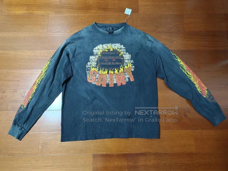 Saint Michael Saint Michael Double Sleeve Flame Pattern Character Collag Size US XL / EU 56 / 4 - 1 Thumbnail
