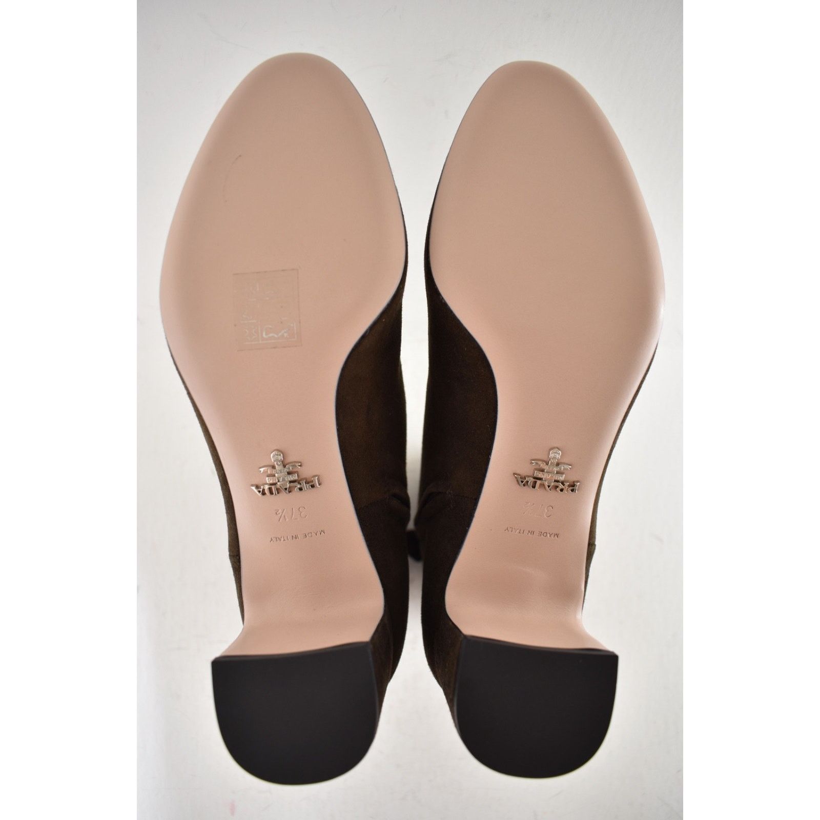 Prada Prada 55MM Moro Chocolate Brown Suede Logo Short Ankle Size US 7.5 / IT 37.5 - 16 Thumbnail