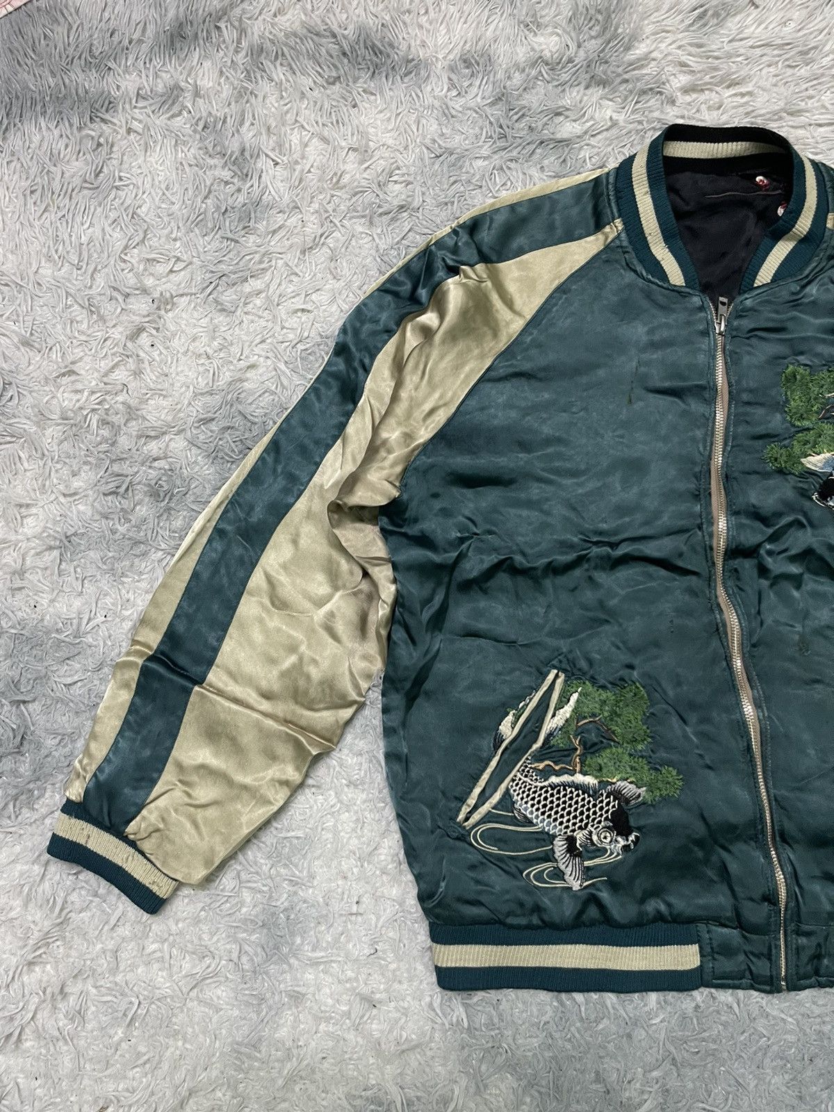 Toyo Enterprises VINTAGE SUKAJAN KOI FISH EMBROIDERED 💯 RAYON REVERSIBLE Size US L / EU 52-54 / 3 - 5 Thumbnail