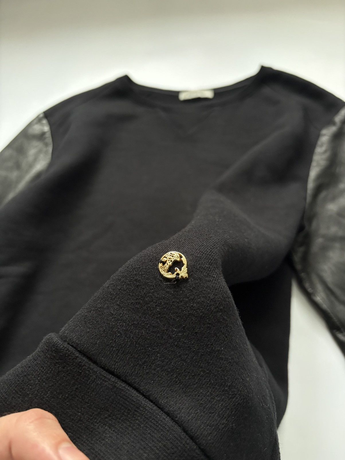 Versace Versace Collection Leather-Sleeve Sweater ⚜️ Size US L / EU 52-54 / 3 - 4 Thumbnail
