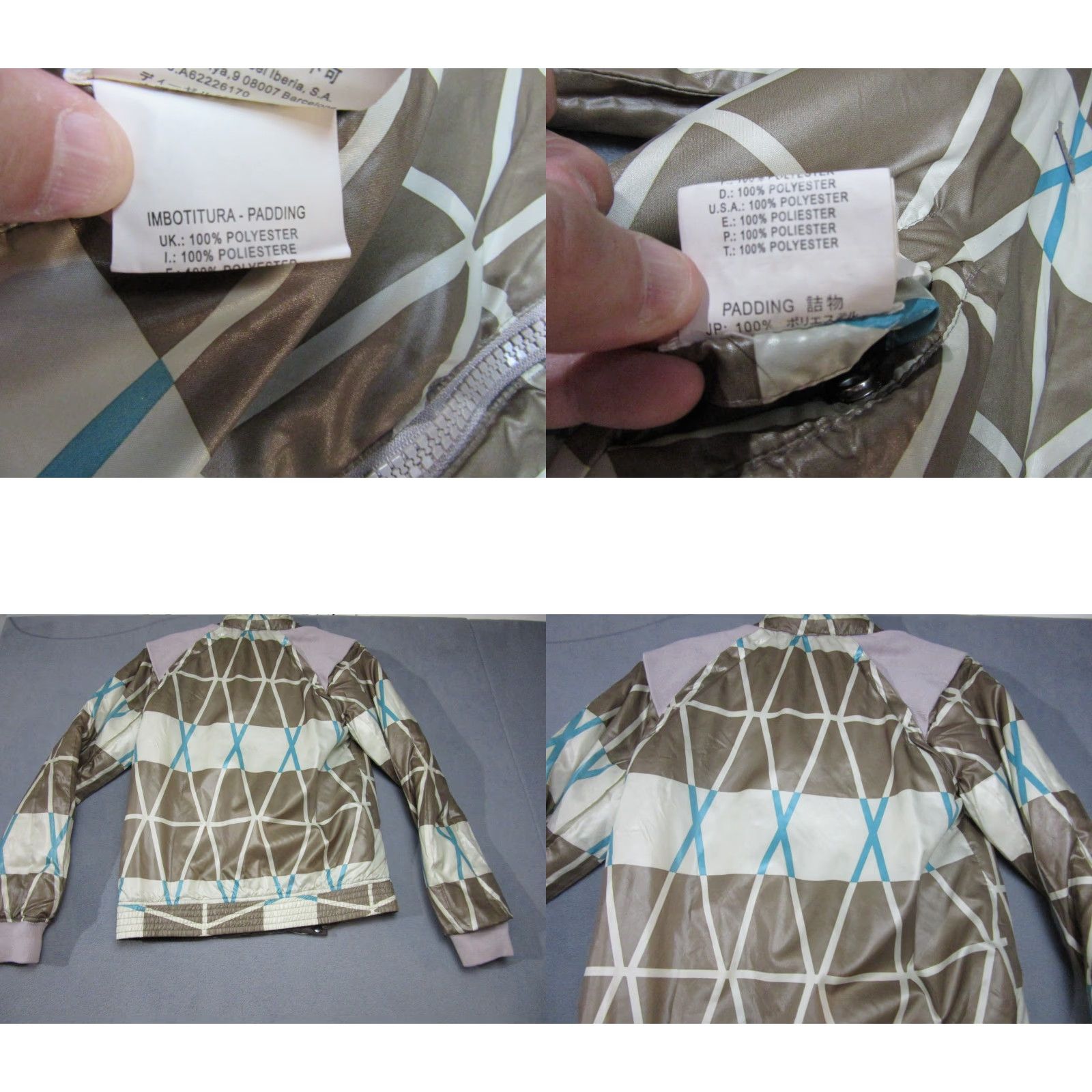 Diesel Diesel Jacket Womens Small Brown Geometric Reversible Puffer Removable Sleeves Zip Size S / US 4 / IT 40 - 9 Thumbnail