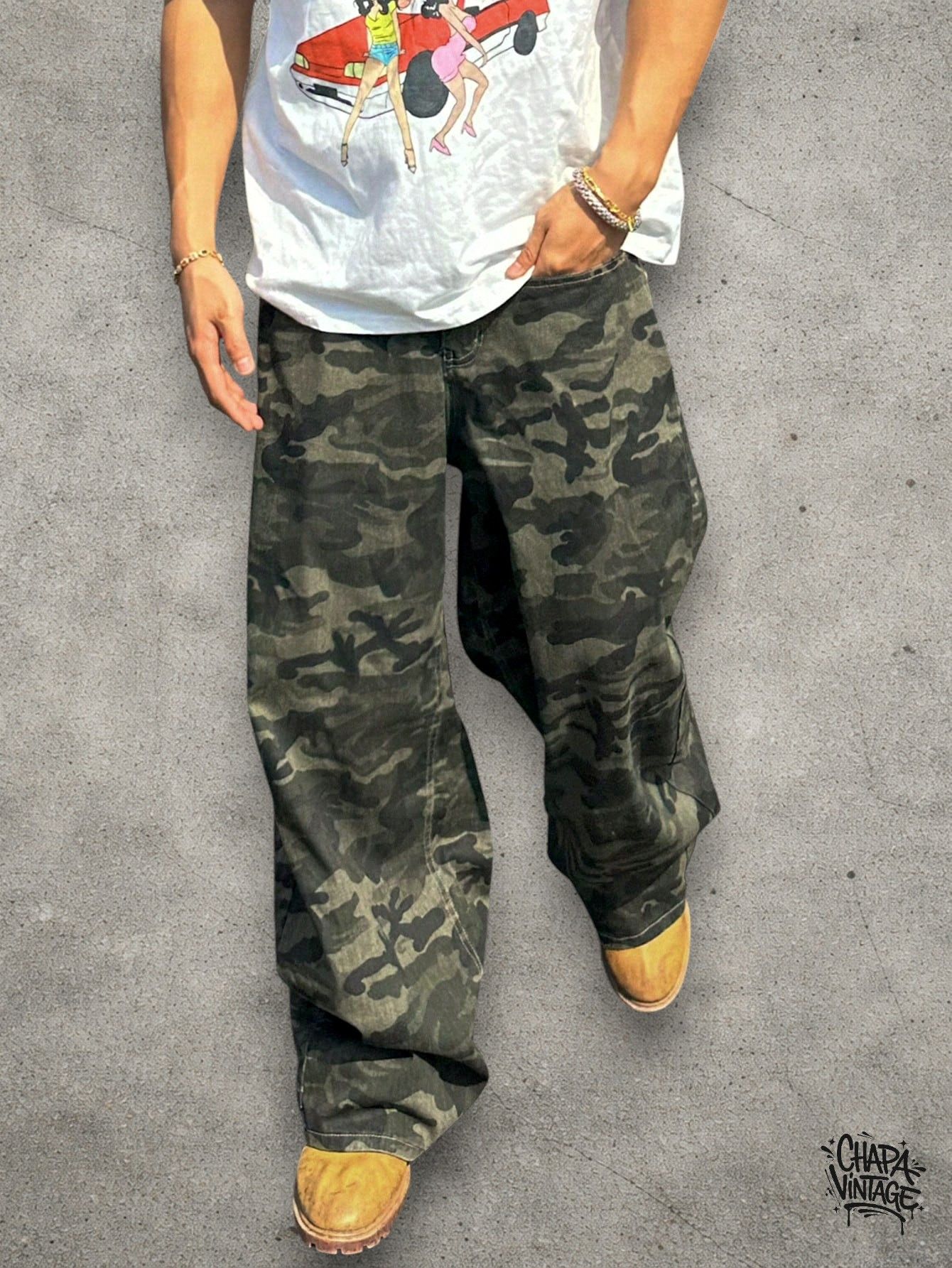 Vintage Baggy camo military pants Size US 32 / EU 48 - 2 Thumbnail