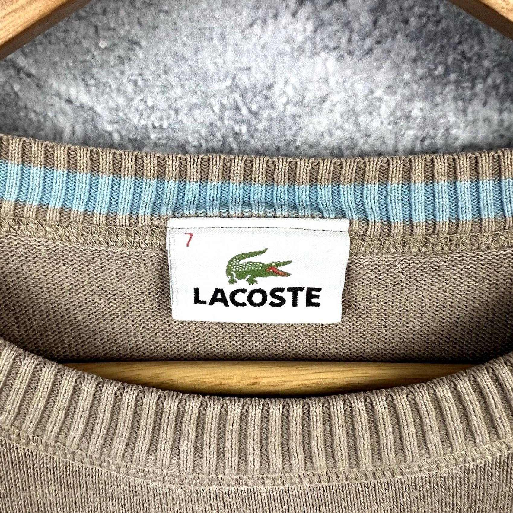 Lacoste Lacoste Sweater Men's XL Beige Cotton Long Sleeve Pullover Size US XL / EU 56 / 4 - 2 Thumbnail