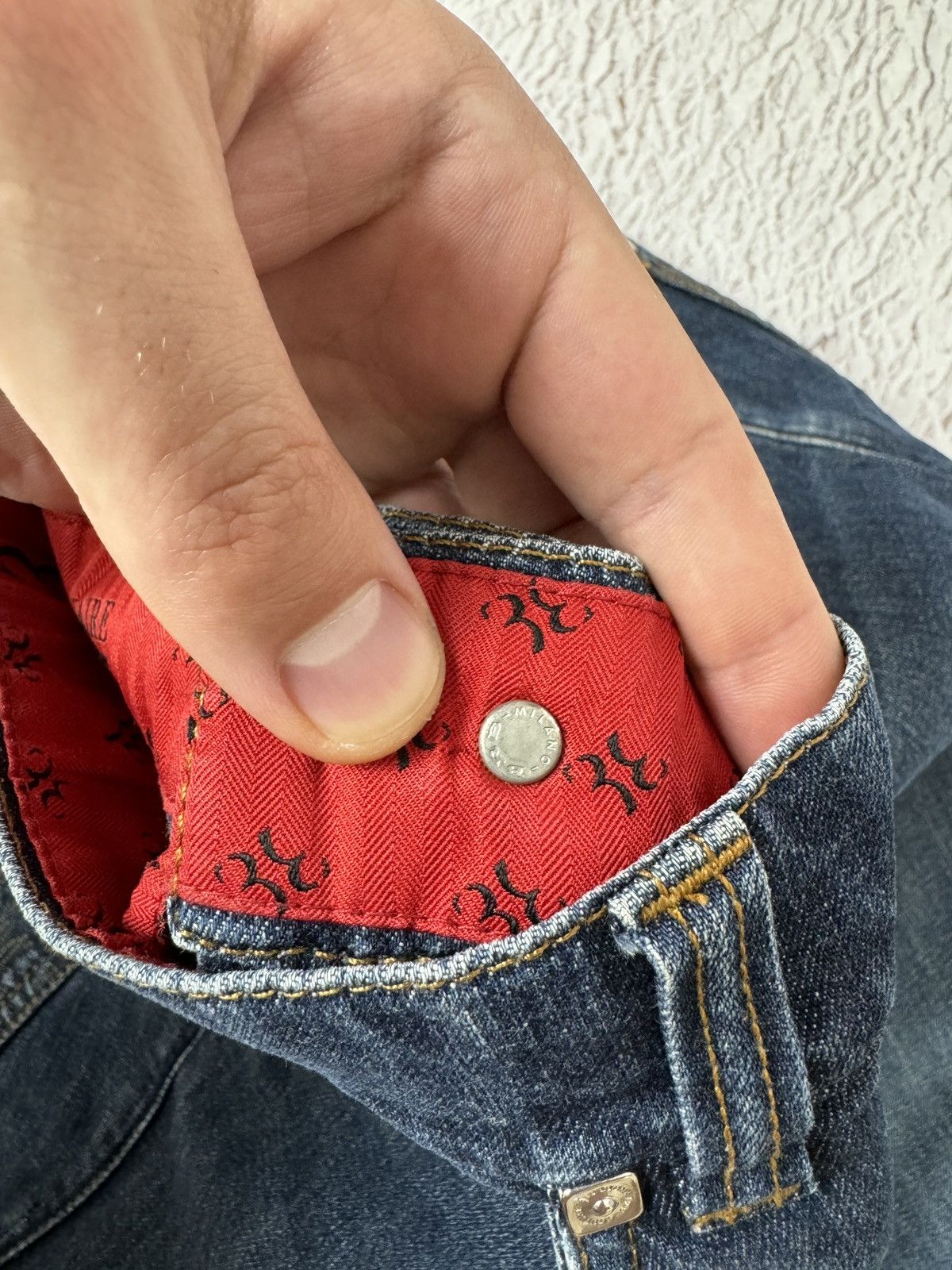 Billionaire Couture Billionaire Couture embroidered multilogo indigo jeans Size US 34 / EU 50 - 19 Thumbnail