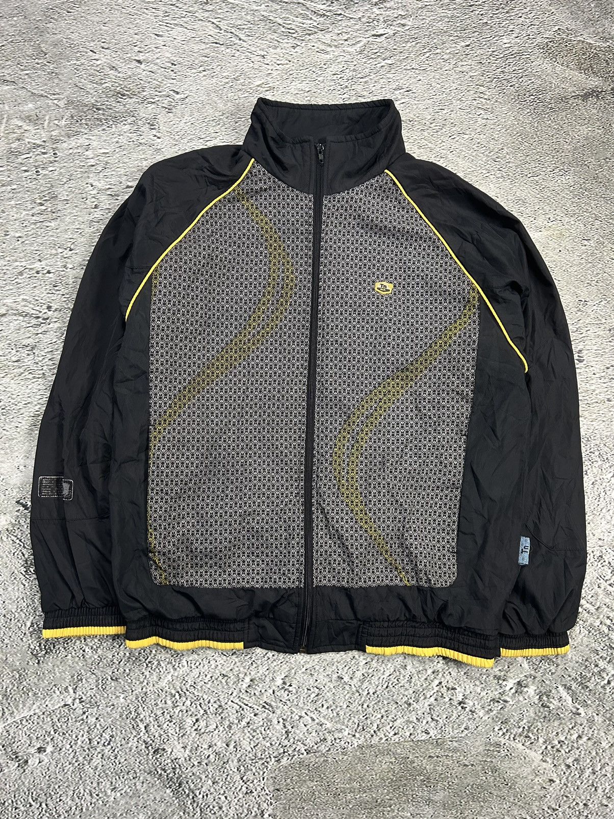 image of Nike Tn Track Jacket Nylon Vintage Drill Y2K Black Yellow, Men's (Size Medium)