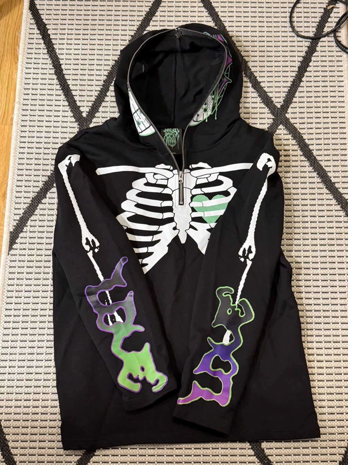 Sad Boys YUNG LEAN SAD BOYS SKELETON HOODIE QUARTER ZIP Size US S / EU 44-46 / 1 - 2 Thumbnail