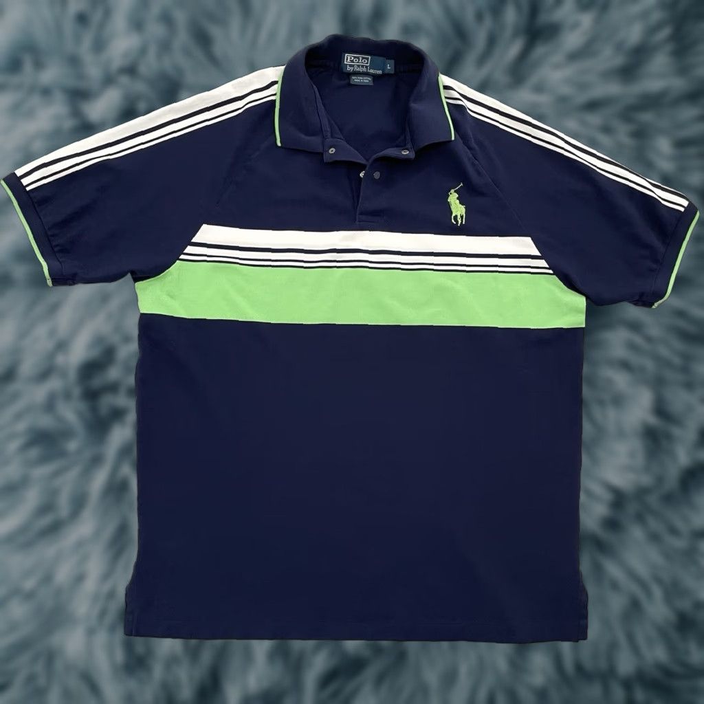 Polo Ralph Lauren VINTAGE Polo Ralph Lauren Polo Shirt Adult Large Blue Cotton Logo Big Pony Mens L Size US L / EU 52-54 / 3 - 1 Thumbnail
