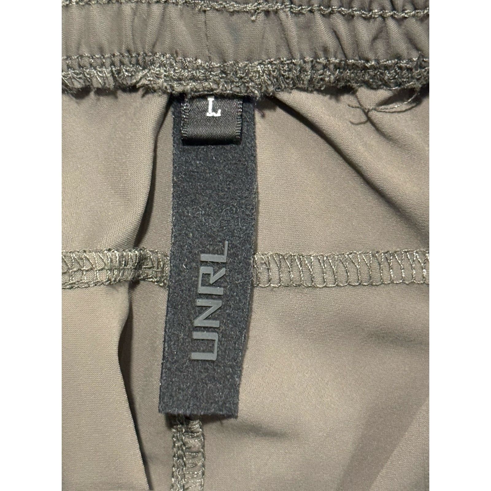 Vintage UNRL Jogger Pants Olive Green Slim Fit Size L Nylon Stretch Sports Mens Size US 33 - 4 Thumbnail