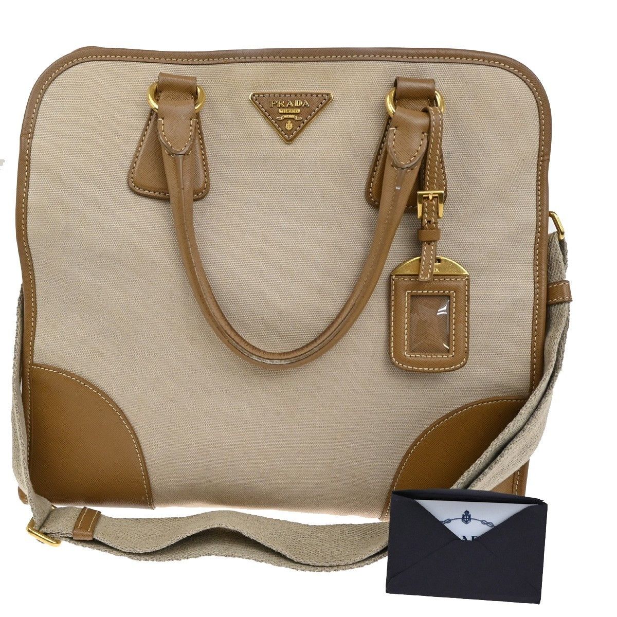 Prada Prada Convertible Tote Canvas and Saffiano Leather Size ONE SIZE - 1 Thumbnail