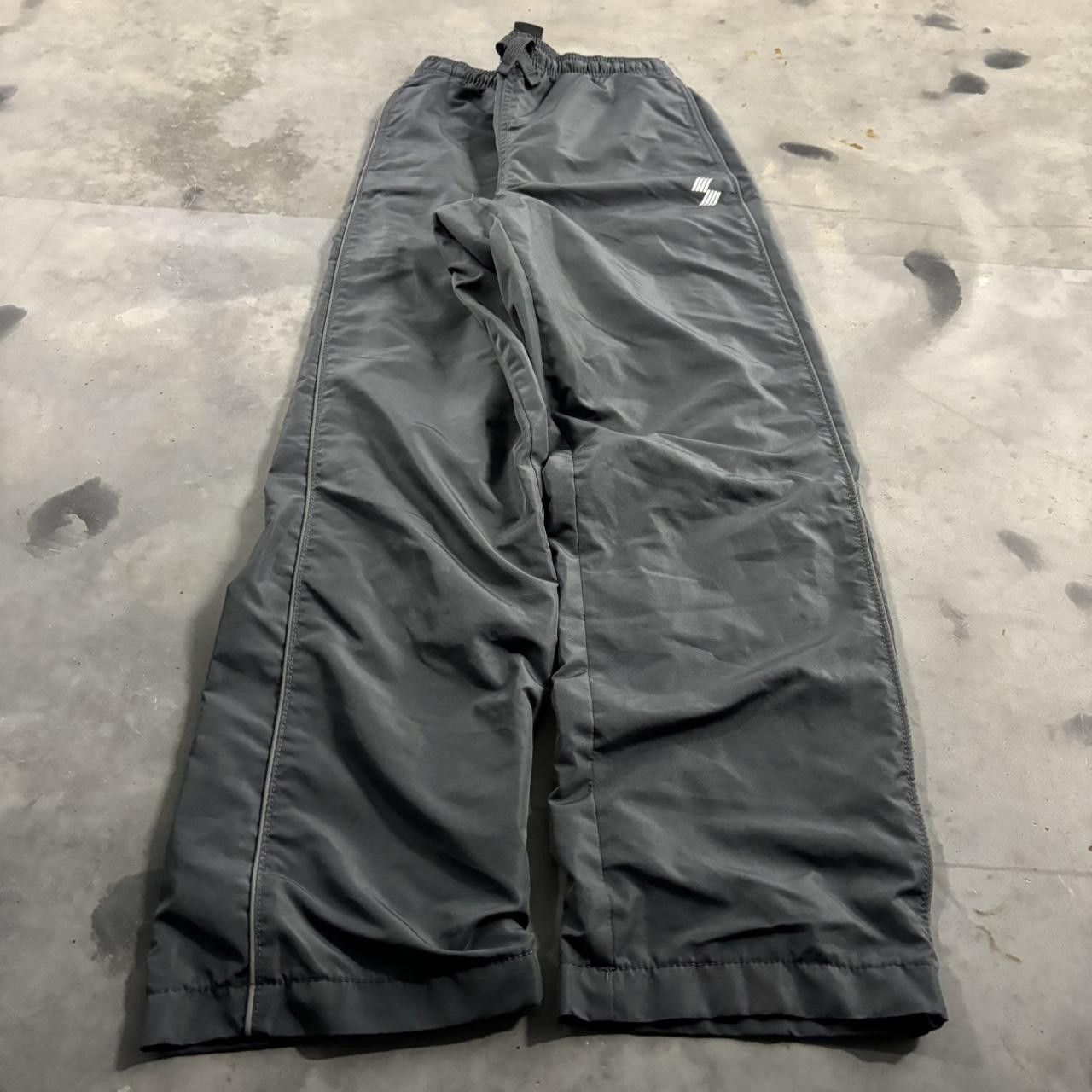 Vintage Crazy Vintage Y2K/2000s Grey Nylon Striped Essential Track Pants! Size US 27 - 1 Thumbnail
