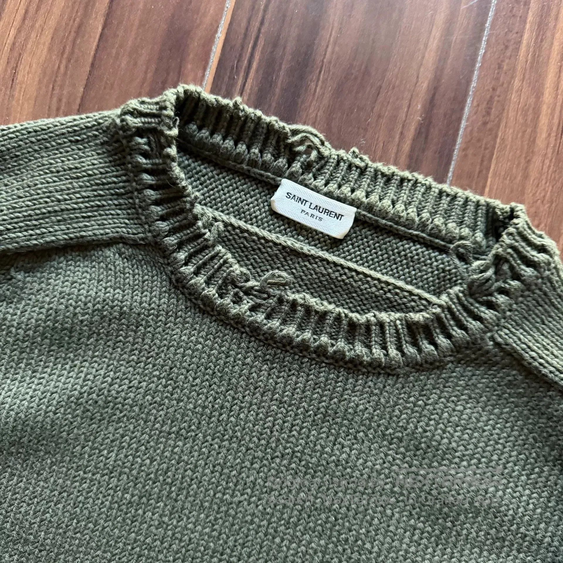 Saint Laurent Paris Saint Laurent Green Knit Sweater. Size US L / EU 52-54 / 3 - 2 Thumbnail