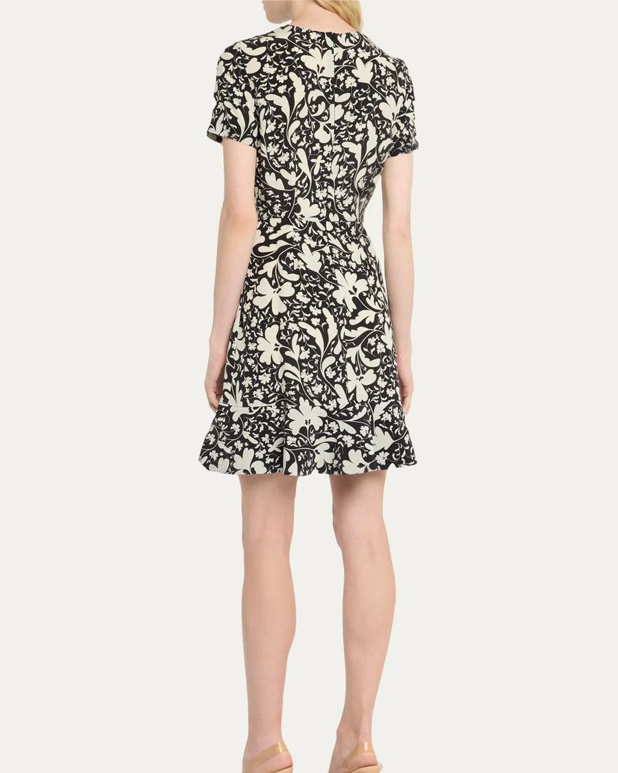 Stella McCartney o1s22i1n1024 Floral Silk Mini Dress in Black Size XS / US 0-2 / IT 36-38 - 3 Thumbnail