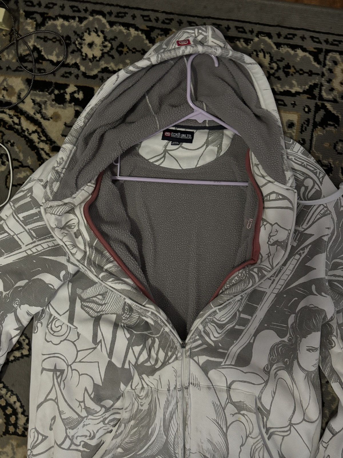 GRAIL ECKO fur-lined AOP hoodie