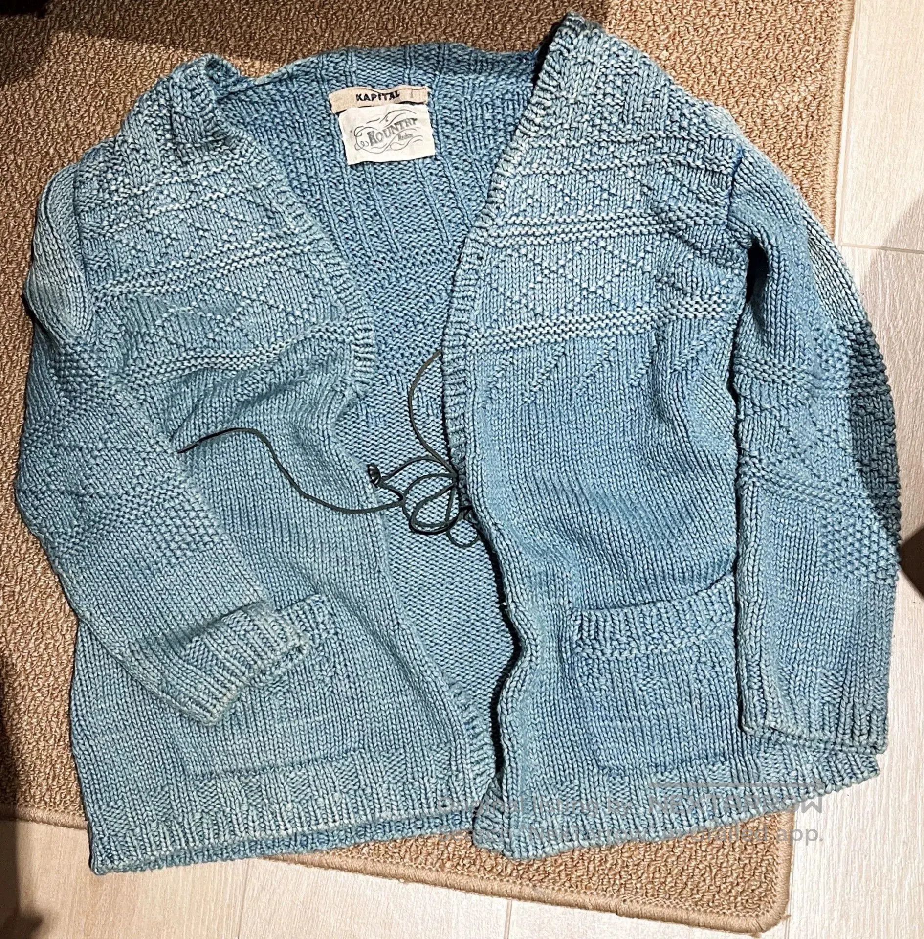 Kapital Kountry Handmade Blue Dyed Knit Sweater. Size M / US 6-8 / IT 42-44 - 1 Thumbnail