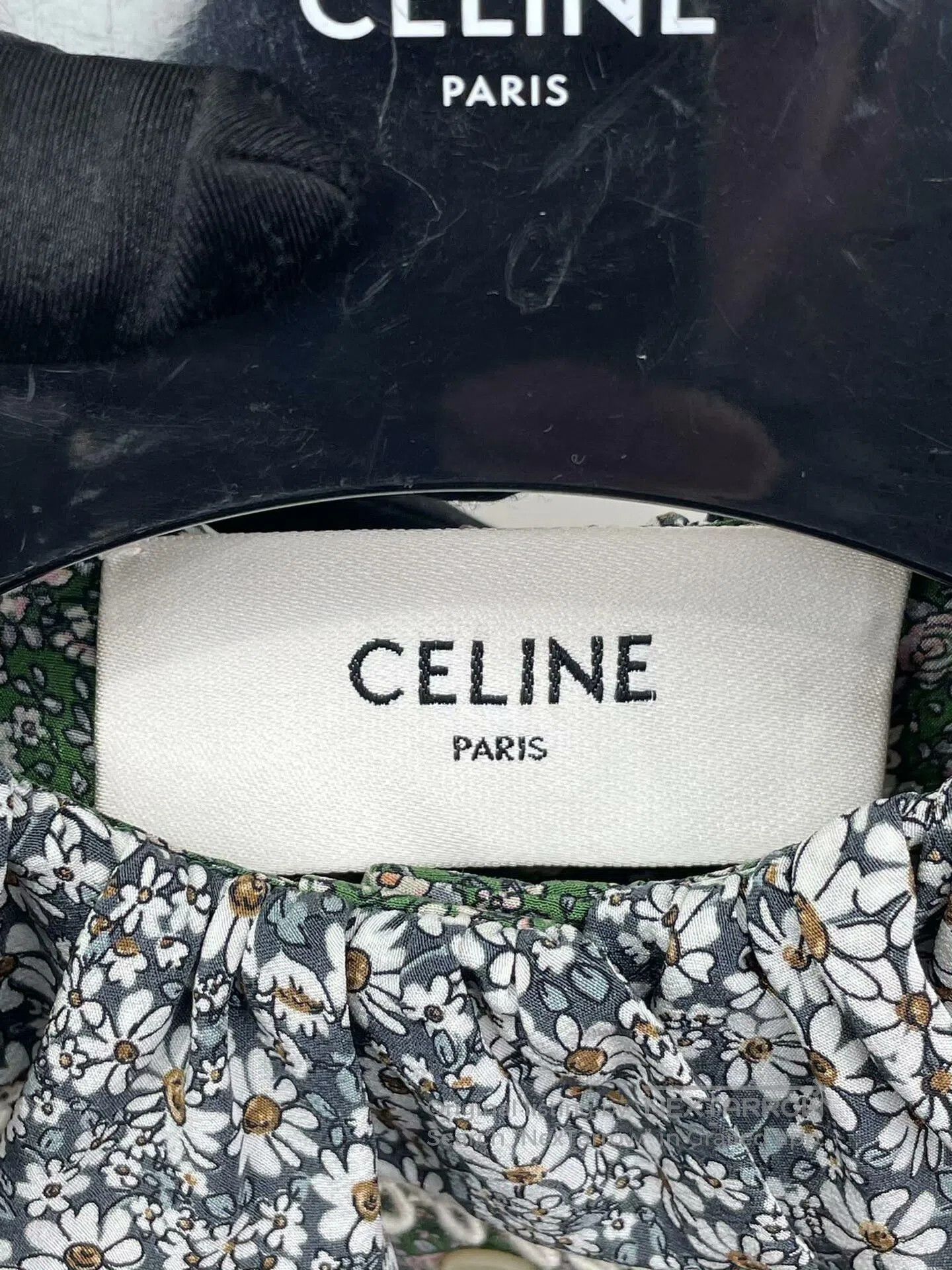 Celine CELINE Green Floral Silk Dress. Size XXS / US 00 / IT 34 - 6 Thumbnail