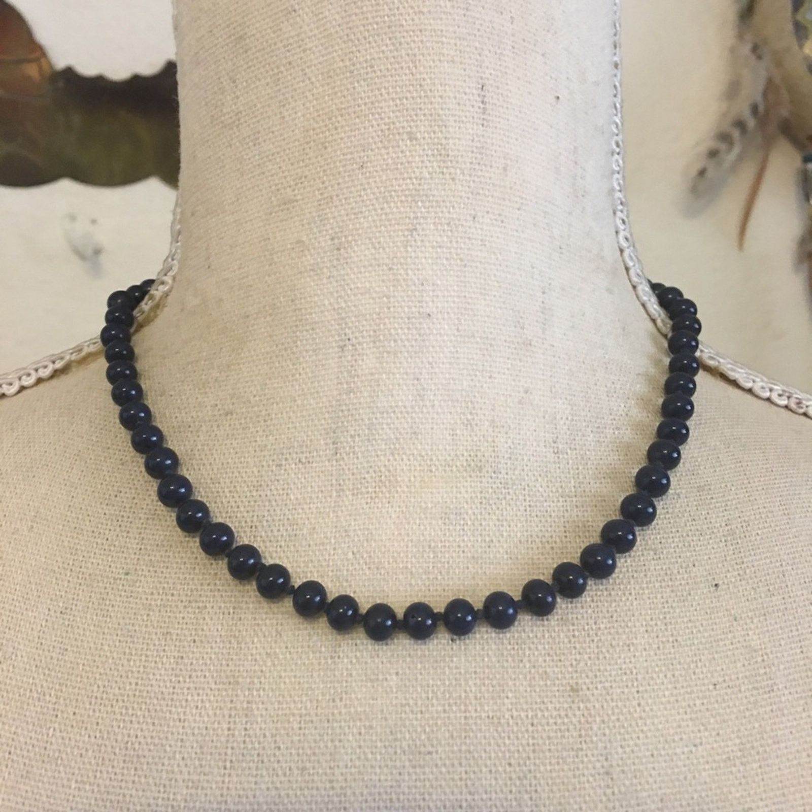 Monet Vintage Monet navy glass pearl bead necklace Size ONE SIZE - 1 Thumbnail