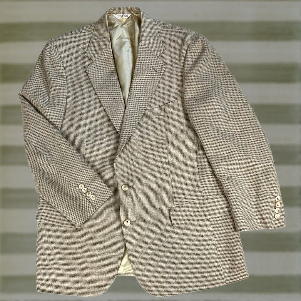 Ralph Lauren VINTAGE Ralph Lauren Blazer Wool Tweed Jacket Mens 42 Beige University Club 90s Classic Designer Jacket Size US XL / EU 56 / 4 - 1 Thumbnail