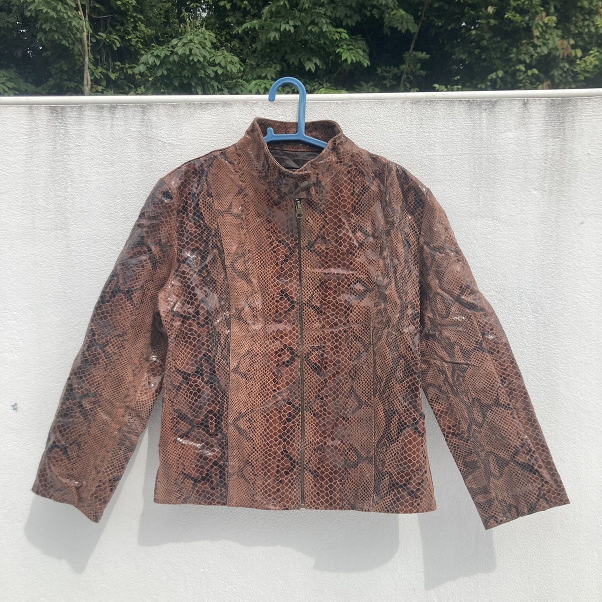 VINTAGE MAXIMA VERA PELLE SNAKE DESIGN LEATHER JACKET