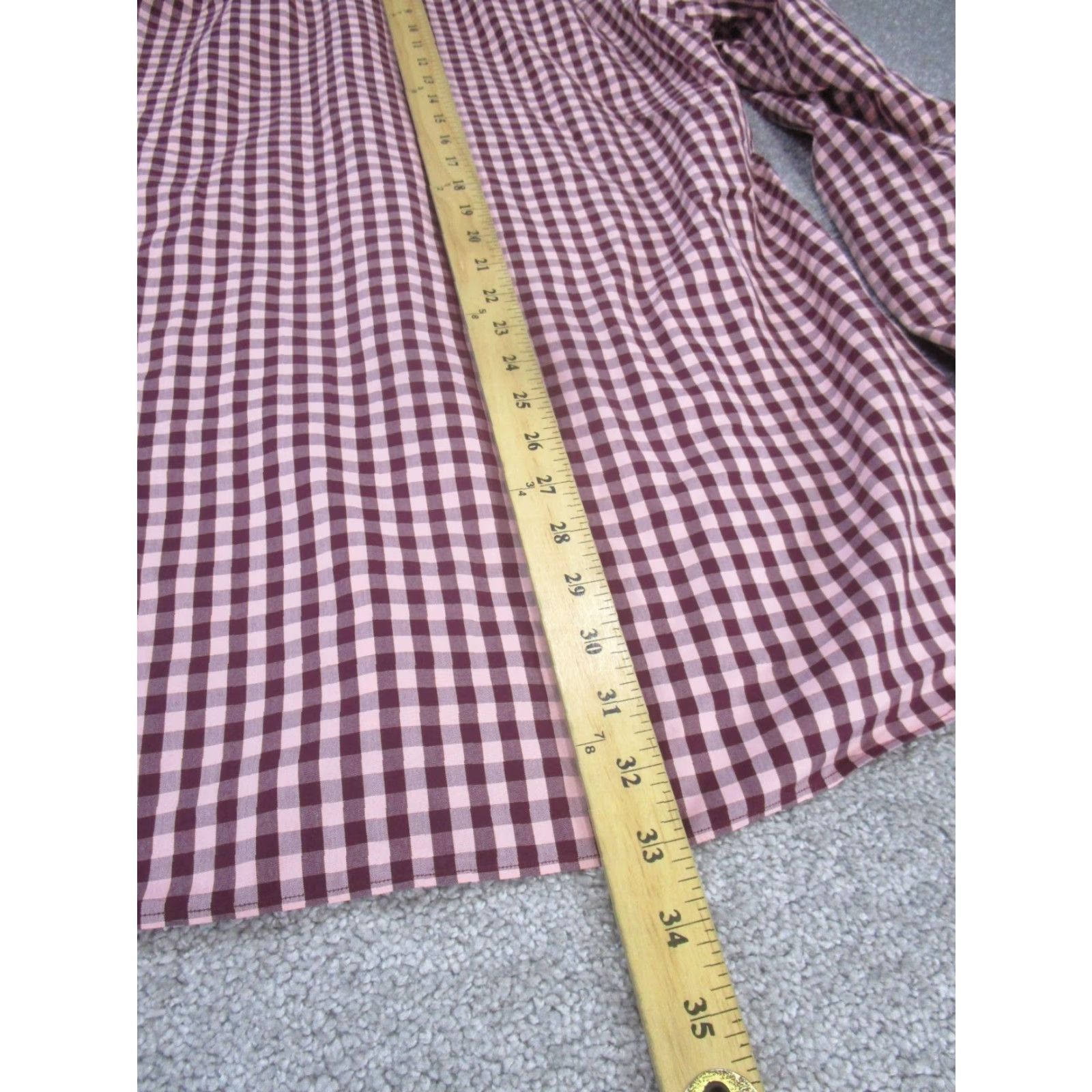 Bonobos VINTAGE Bonobos Dress Shirt Slim Fit Long Sleeve 16.5 Red Check Mens Size 42R - 4 Thumbnail