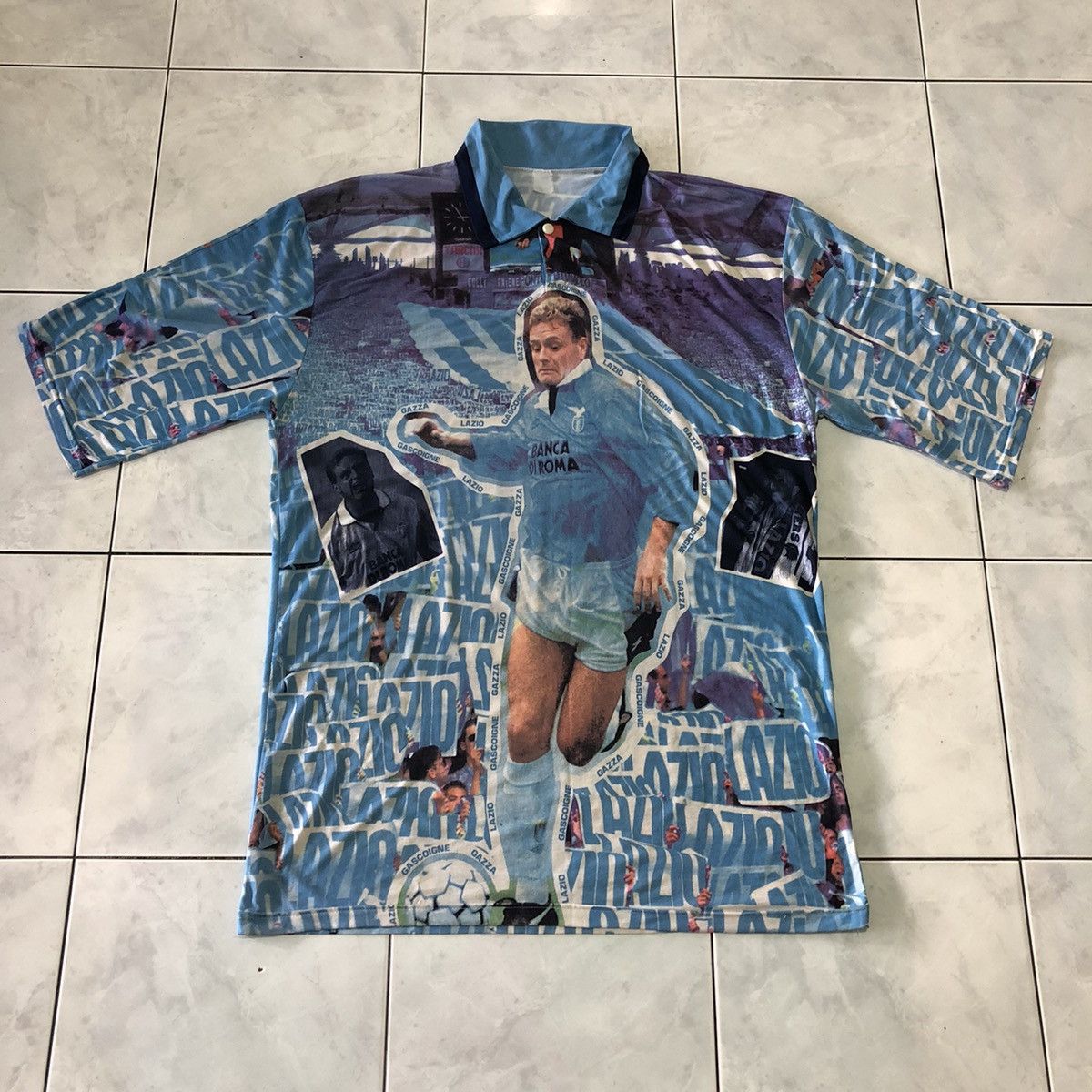 Vintage Vintage Lazio Gascoigne 10 THE POWER Gazza Polo Shirt Size US XXL / EU 58 / 5 - 2 Thumbnail