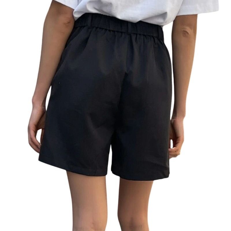 Shein Women's Plicated Wide Leg Shorts in Black, Size S Size 25" / US 0 / IT 36 - 2 Thumbnail