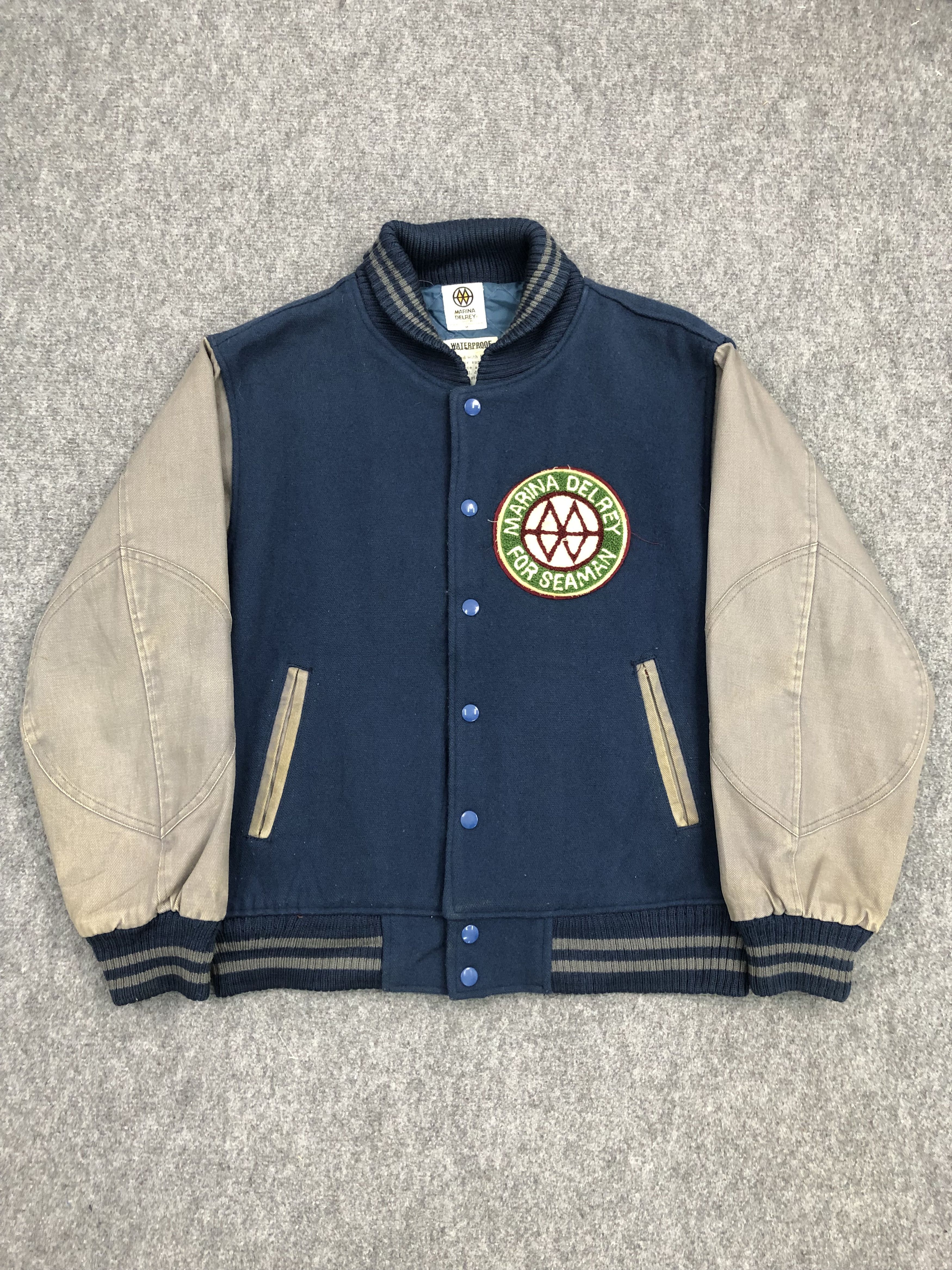 Japanese Brand Vintage Varsity Waterproof Marina Delrey Patchwork V0130 Size US M / EU 48-50 / 2 - 1 Thumbnail