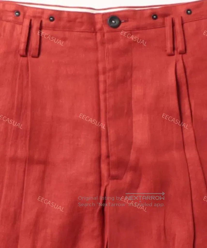 KIJIMA TAKAYUKI Suzuki Takayuki Red Wide-Legged Pants. Size US 30 / EU 46 - 9 Thumbnail