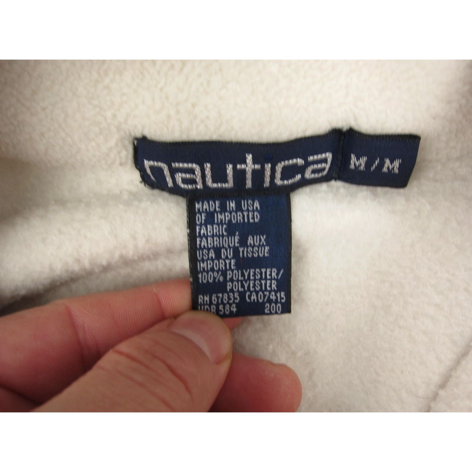 Nautica VINTAGE Nautica Vest Mens M Ivory Full Zip Outdoor 80s 90s Bomber Jacket Strappy? Size US M / EU 48-50 / 2 - 7 Thumbnail