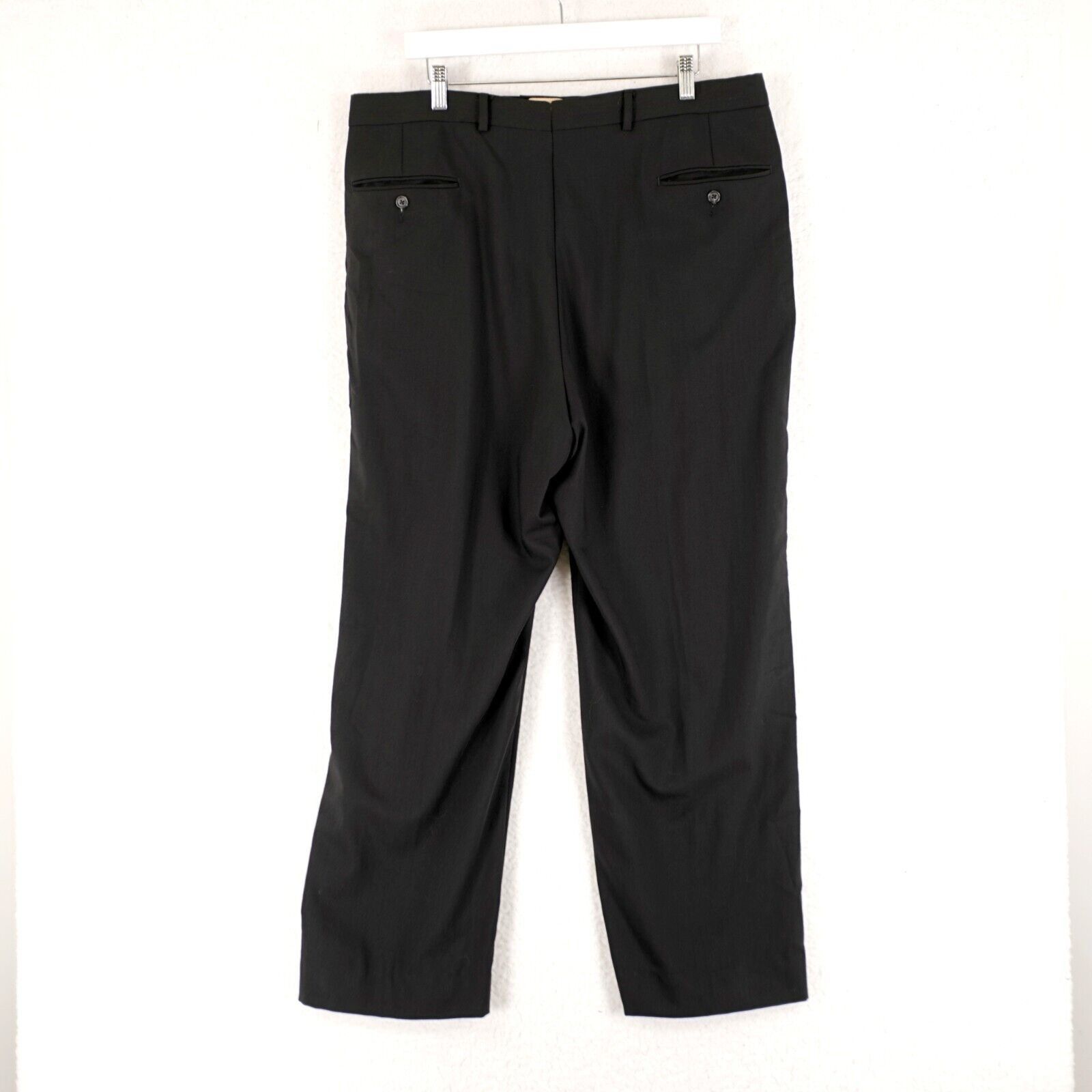 Paul Fredrick Paul Fredrick Wool Black Pleated Cuffed High Rise Dress Pant Size 36R - 3 Thumbnail