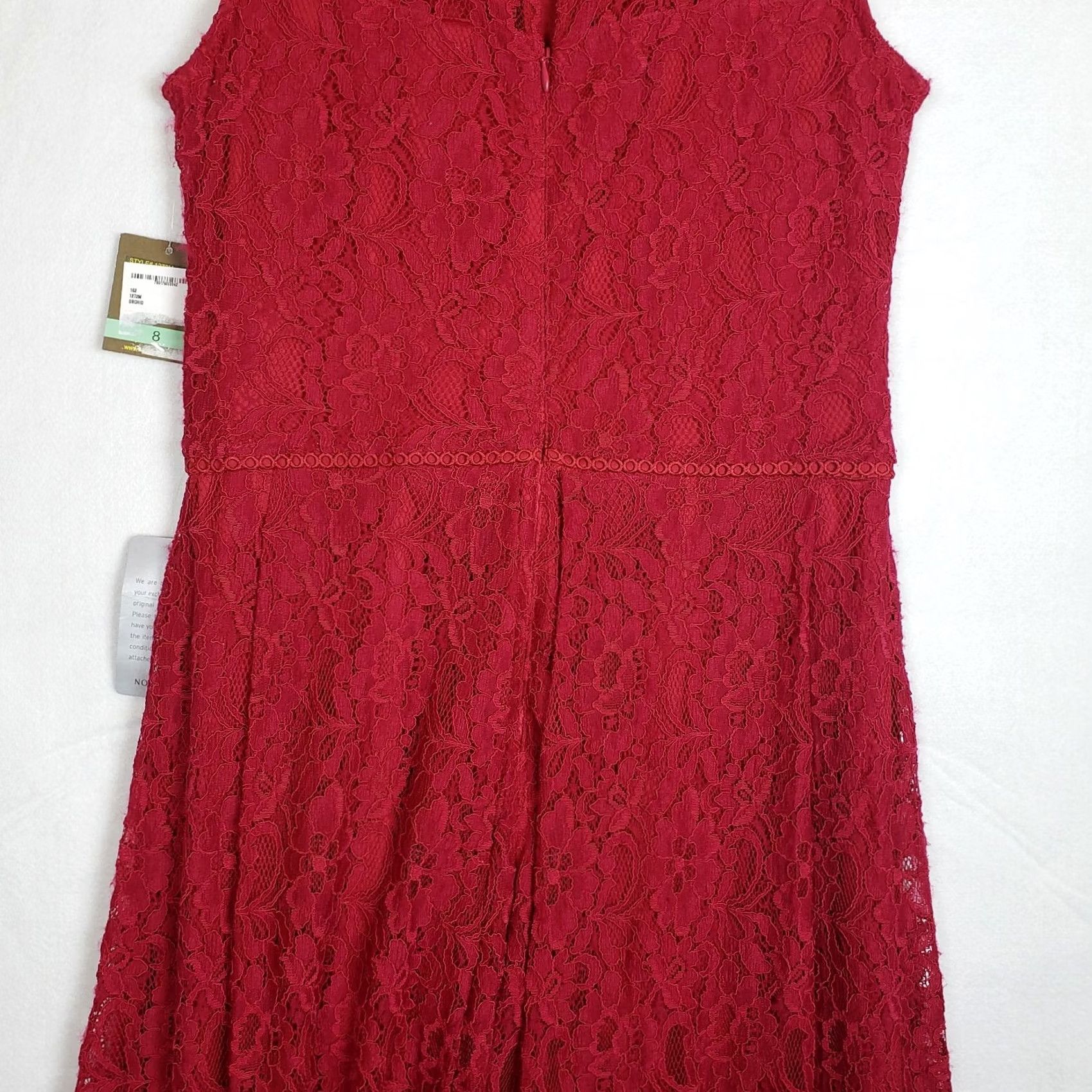 Vintage Taylor Women's Red Floral Sleeveless Lace Dress Size 8 NEW Size M / US 6-8 / IT 42-44 - 5 Thumbnail