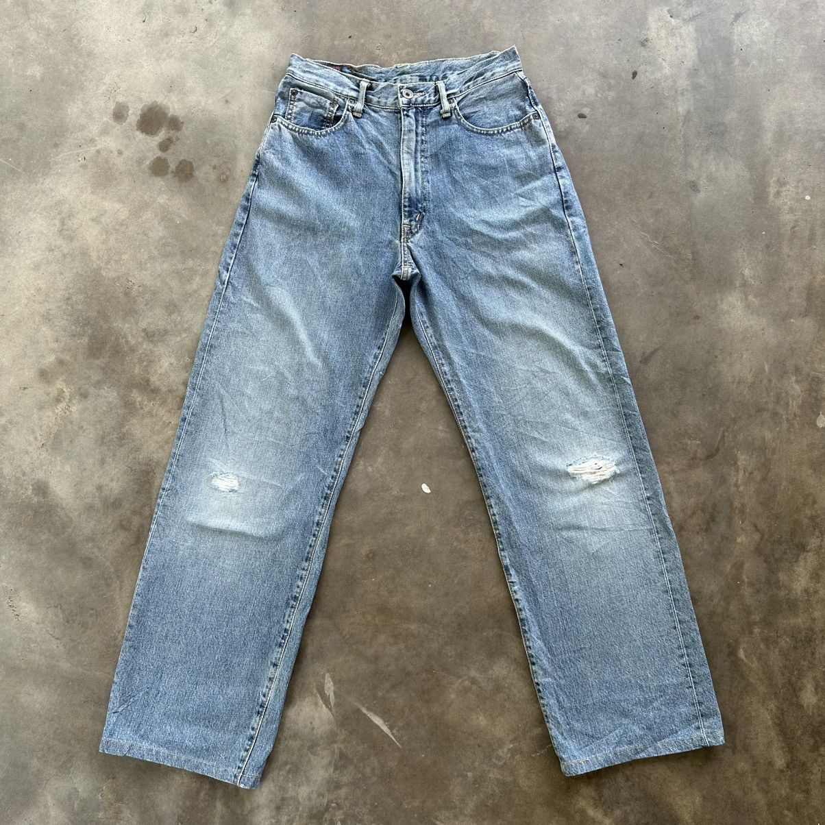 Japanese Brand Vintage Edwin Distressed Faded Denim Jean Pant W28 Size US 28 / EU 44 - 1 Thumbnail
