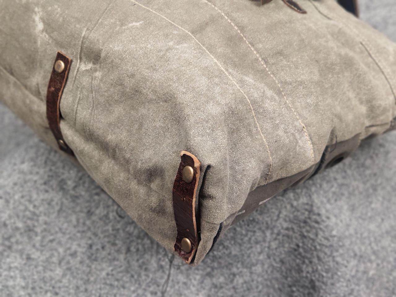 Vintage Myra India Design Vintage Leather & Canvas Tote Shoulder Bag Size ONE SIZE - 9 Thumbnail