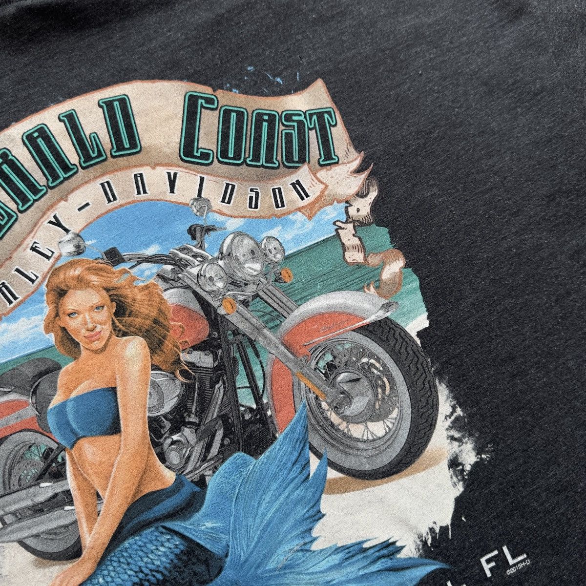 Harley Davidson VINTAGE HARLEY-DAVIDSON MERMAID BEACH GRAPHIC TEE BIG LOGO Size US XXL / EU 58 / 5 - 5 Thumbnail