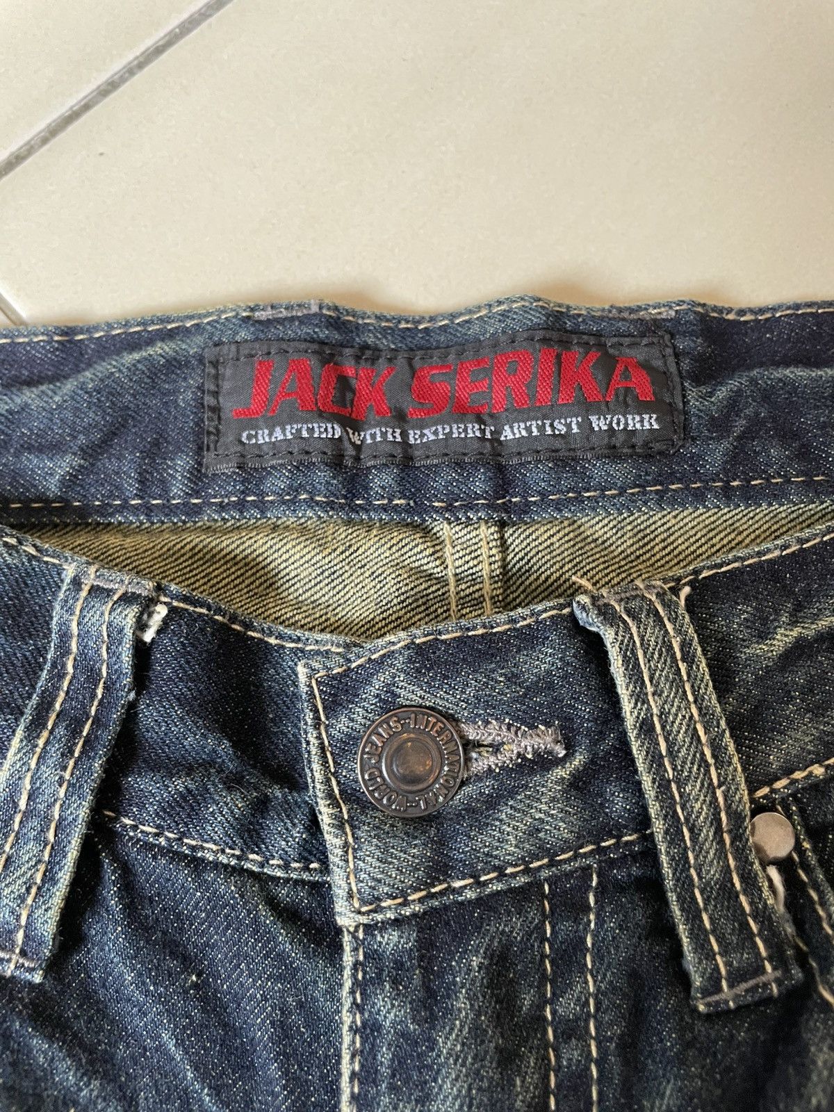 Japanese Brand Jack Serika Angel Wings Flare Jeans Size US 30 / EU 46 - 8 Thumbnail
