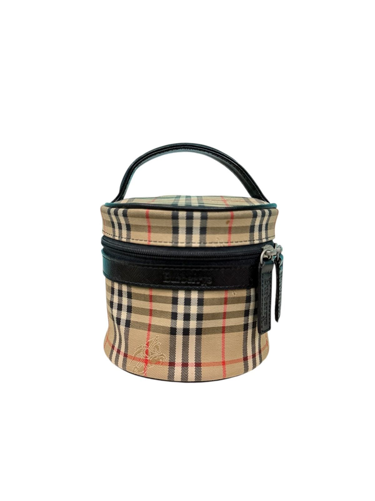 Burberry Prorsum VINTAGE BURBERRYS HAYMARKET CANVAS ROUND MINI VANITY BAG Size ONE SIZE - 2 Thumbnail