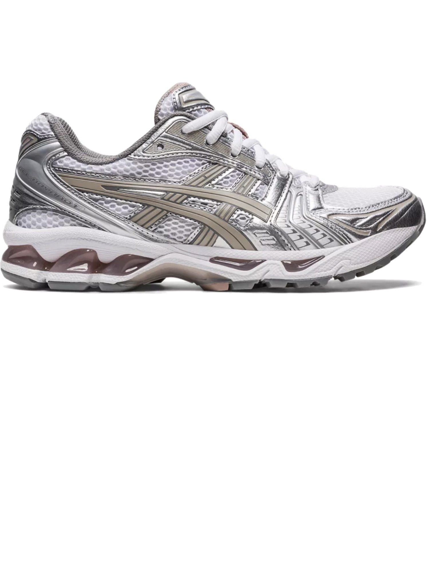 image of Asics Gel-Kayano 14 Sneakers 'white/moonrock' in Silver/Bordeaux, Men's (Size 7)