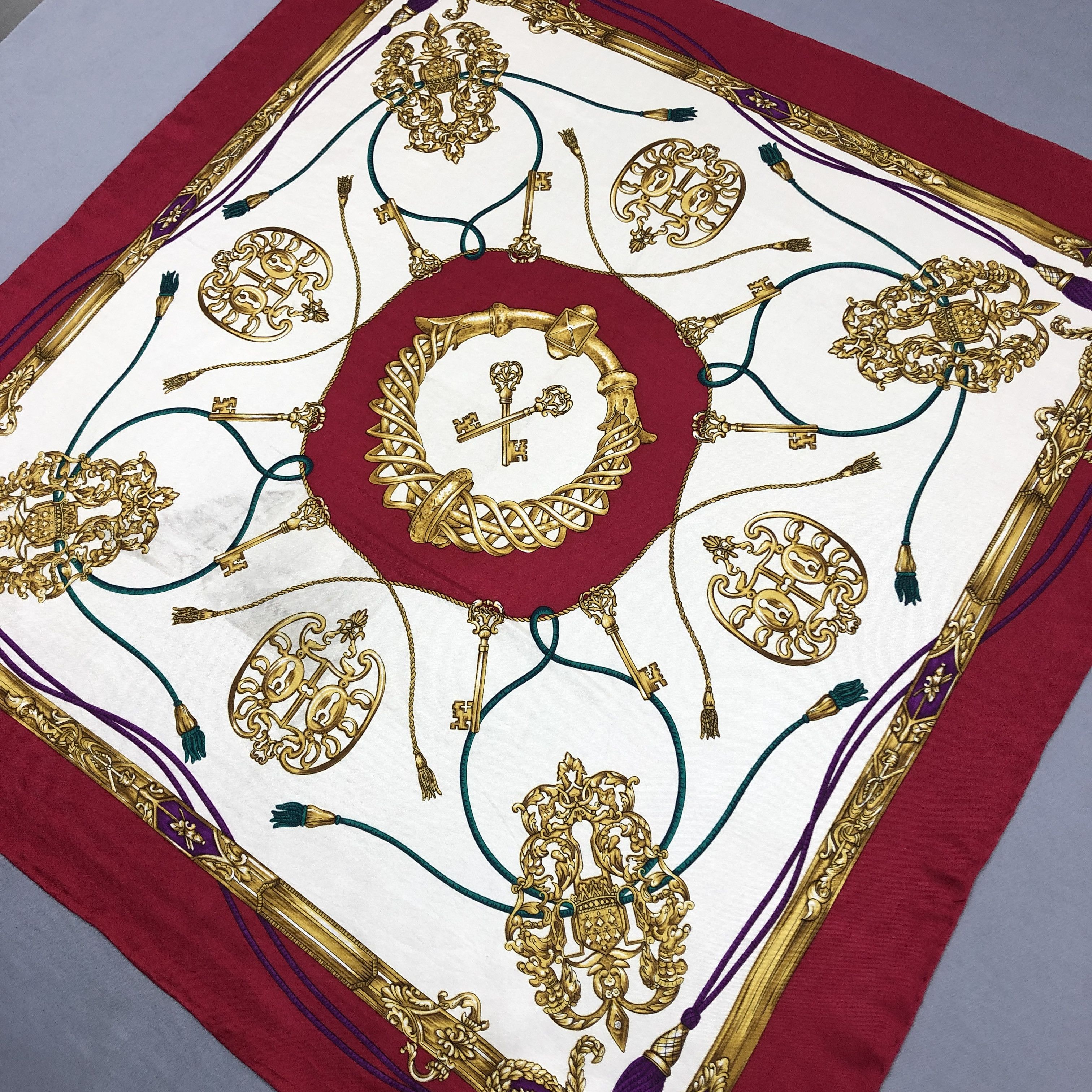 Japanese Brand Vintage SILK Scarf Twill Stole Wraps Scarves - GF60015 Size ONE SIZE - 2 Thumbnail