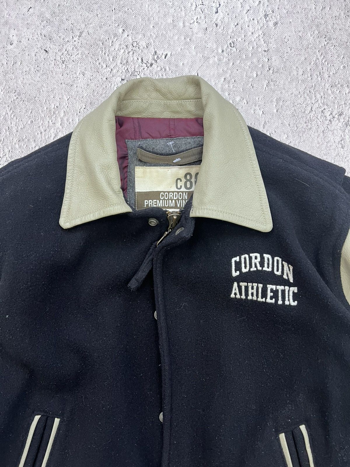 Japanese Brand × NBA Vintage 80's LEATHER Japan Leather Wool Varsity Jacket Size US L / EU 52-54 / 3 - 8 Thumbnail