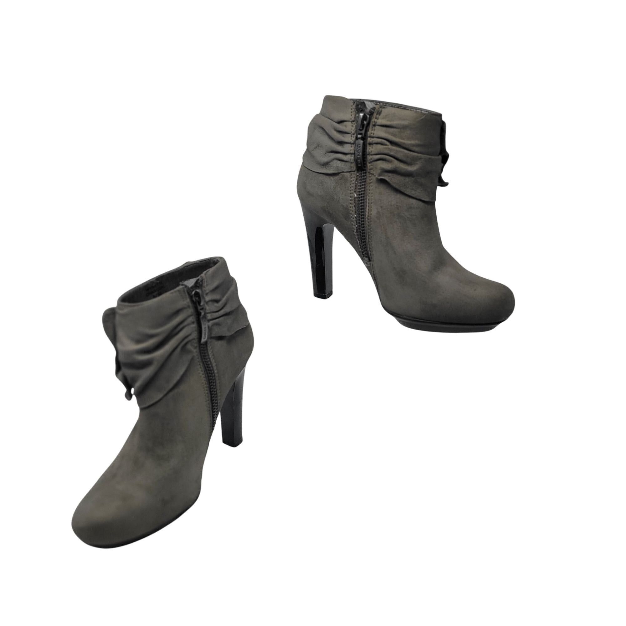 DKNY Vtg DKNY Vegan Faux Suede Gray Wynette Ankle Boots Sz 6 Heel Size US 6 / IT 36 - 4 Thumbnail