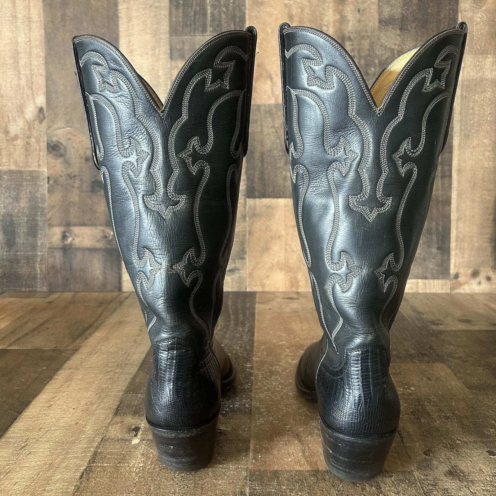 Vintage Falconhead Vintage Teju Lizard Black Cowboy Boots Womens 6 C Size US 6 / IT 36 - 10 Thumbnail