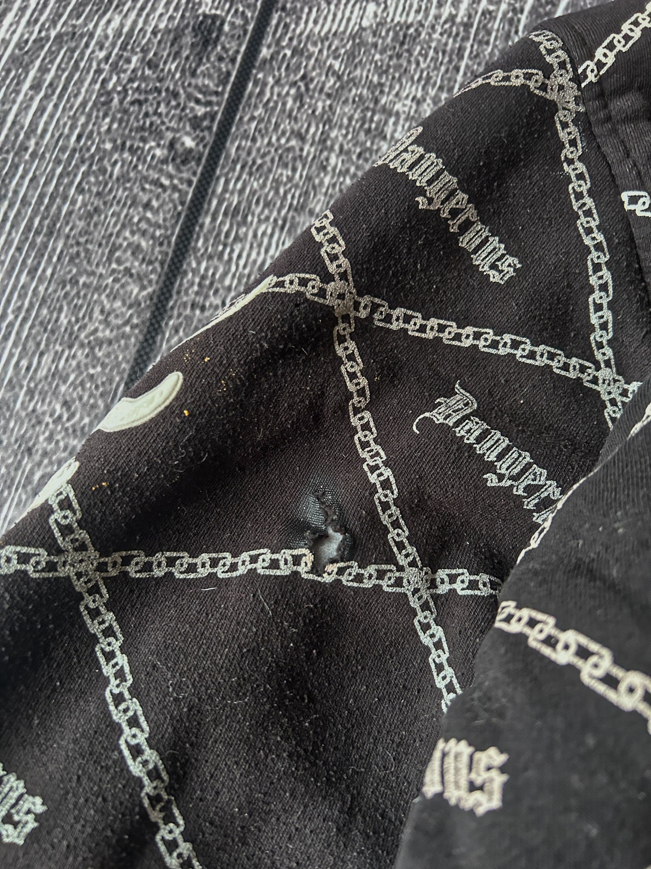Vintage Dangerous Black All Over Print Sherpa Lined Zip Hoodie Size US M / EU 48-50 / 2 - 13 Thumbnail